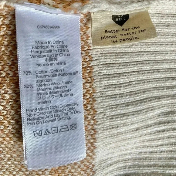 MADEWELL | Cotton&Merino Blend Pearldale Turtleneck Sweater in Windowpane Size S - Picture 9 of 9